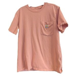 Carhartt Women's Medium Pink Short Sleeve Loose Fit T Shirt 103067 Work Outdoor‎